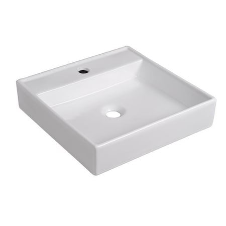 Sfc Center SFC Center TP-7657 White Artistic Porcelain Vessel Bathroom Sink; 17.7 x 17.7 x 4.125 in. TP-7657